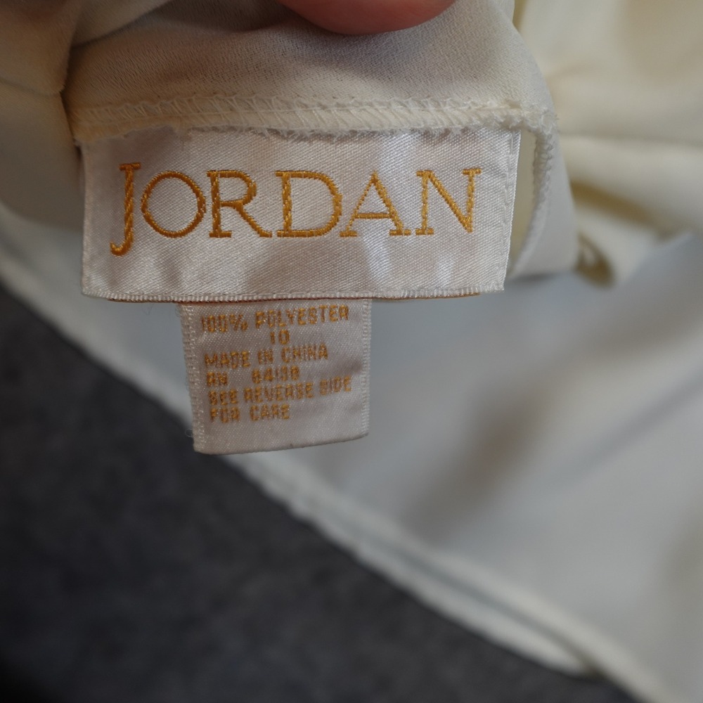 Vintage Jordan Top Womens 10 NWT Chiffon Ruffle Victorian Fairy Coquette White - Picture 3 of 10